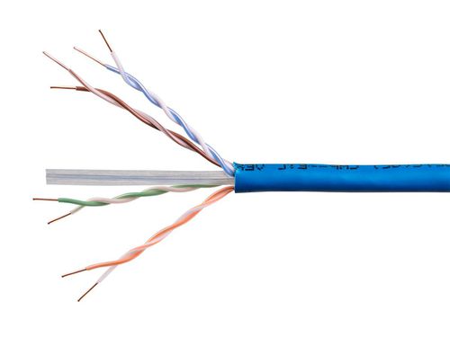 Cat6A 1000ft Blue CMP UL Bulk Cable, TAA, Solid, UTP, 23AWG, 550MHz, 10G, Pure Bare Copper, Spool in Box, Entegrade Series Bulk Ethernet Cab