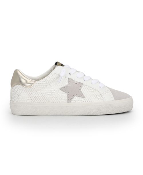 Kate - White Gold Snake Women's Sneakers by White