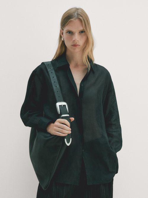 Nappa Leather Maxi Bag - Black