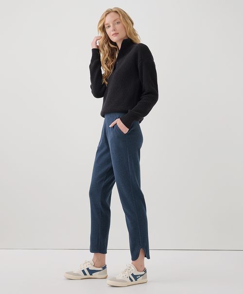 Women's French Navy Heather Airplane Tulip Hem Pant