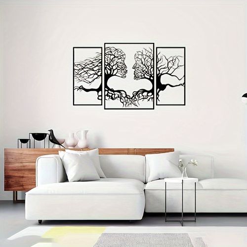 TEMU 3pcs Set, Elegant Black Acrylic Love - Abstract Wall Art, Suitable For Living Room, Bedroom Or Tv Background Decoration, Ideal For Dining Roo