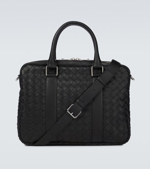 Intrecciato Hydrology leather briefcase