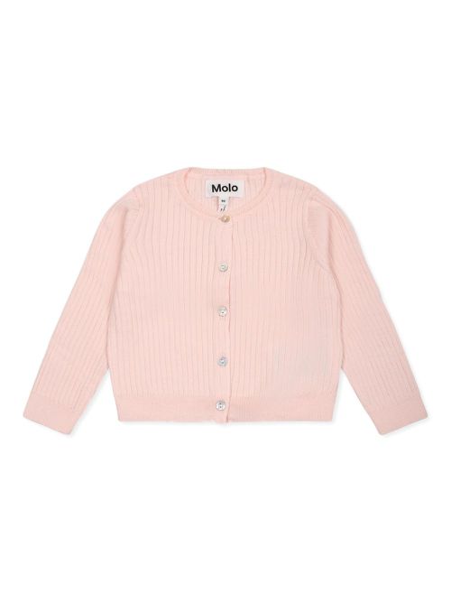 Ribbed-knit organic cotton cardigan - Pink