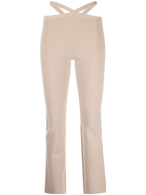Criss-cross strap leggings - Neutrals