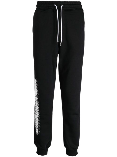 Logo-print cotton track pants - Black