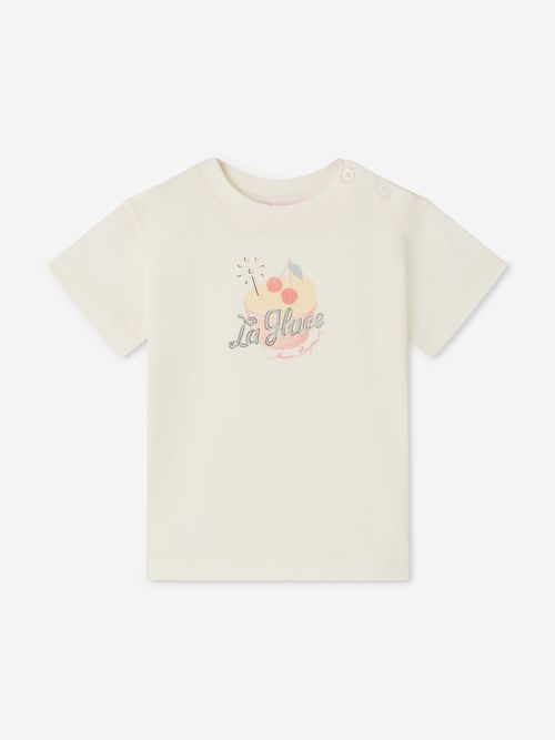 Bonpoint Baby Girls Dom T-Shirt in Ivory 12 Mths