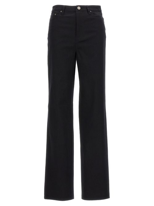 High-Rise Twill Jeans — Black