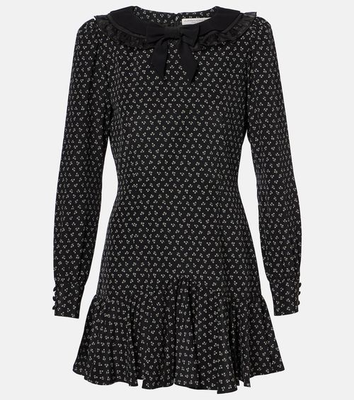 Floral printed silk minidress