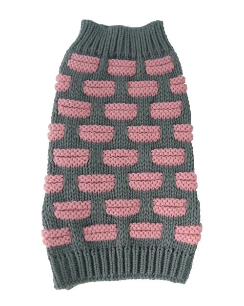 Fashion Weaved Heavy Knit Designer Ribbed Turtle Neck Dog Sweater