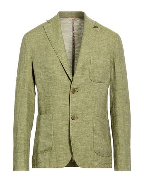 Man Blazer Green Size 40 Linen