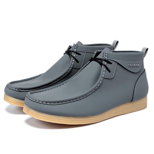 Mens Chukka Boots Fashion Casual Men's Boots Vintage High Top Lace Up Desert Chukka Boots Business Casual Ankle Shoes Comfortable Leather Formal Boots Men