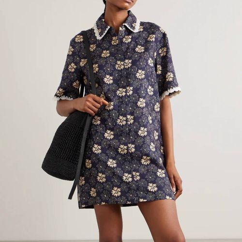 Gloria Print Mini Dress In Navy