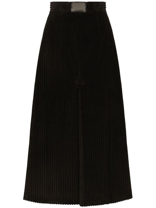 Logo-plaque high-waisted skirt - Black