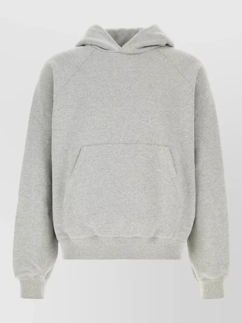 Prada - cotton hoodie relaxed fit kangaroo pocket