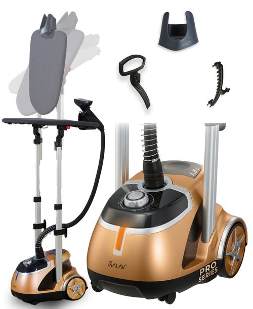 "Professional 60"" Garment Steamer - Gold, Black"