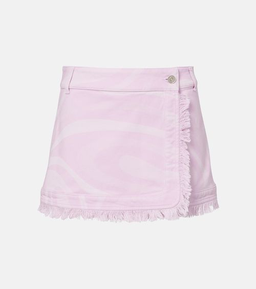 Marmo distressed denim miniskirt