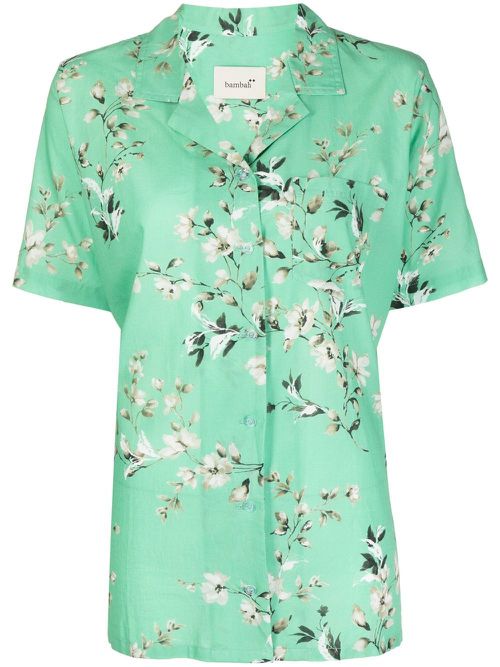 Floral short-sleeve shirt - Green
