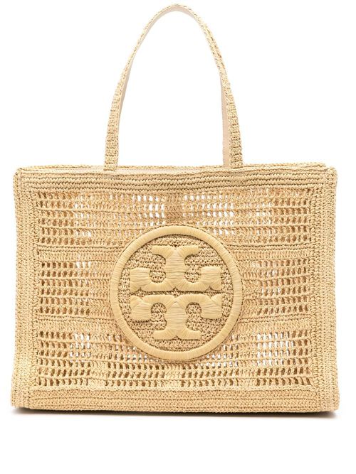 Neutral Ella Straw Crochet Tote Bag - Women's - Straw