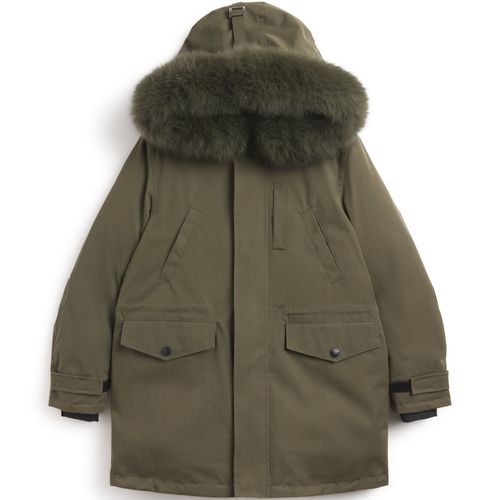 Yves Salomon Enfant Cotton-Blend Fur-Trim Parka