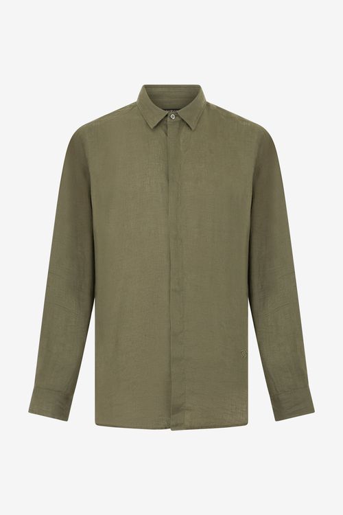 Military Green Linen Shirt