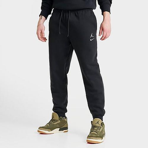 Men's Swoosh Brooklyn Fleece Jogger Pants in Black/White
