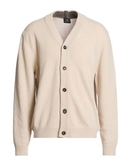 Man Cardigan Beige Size XL Merino Wool