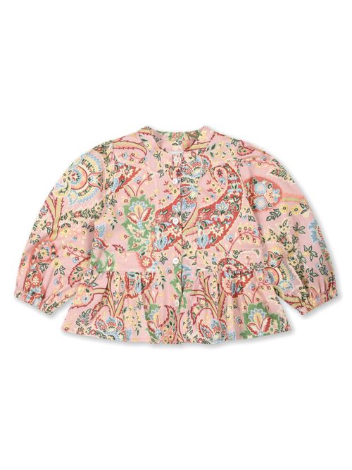 Floral-print poplin shirt - Pink