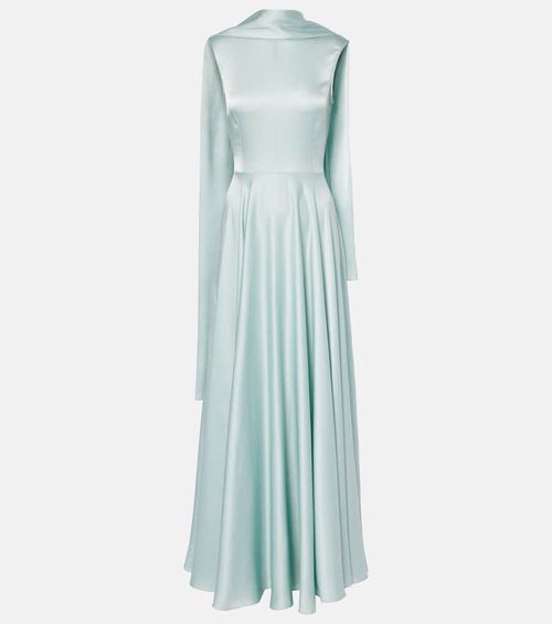 Solace London Emelia scarf-detail satin gown