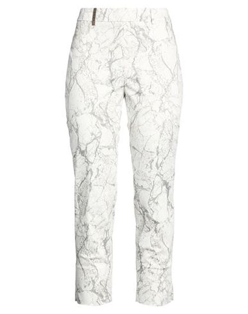 Woman Pants White Size 6 Cotton, Elastane