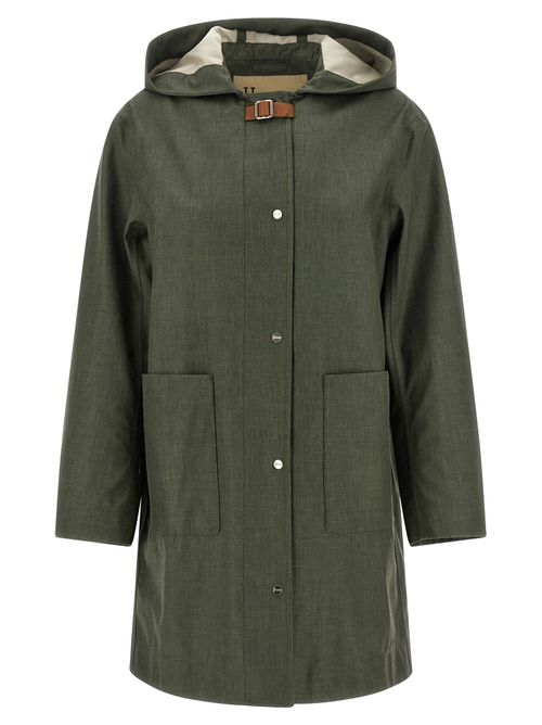 Linen-Wool Blend Coat — Green