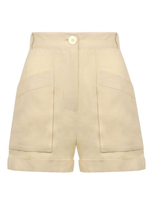 Pleated utility shorts - Neutrals