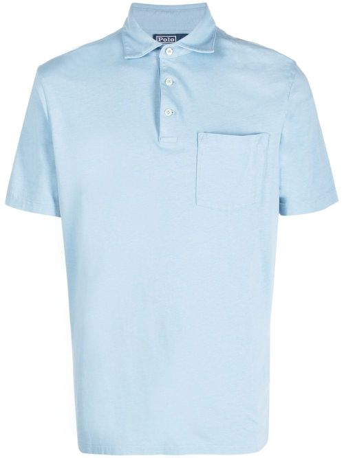 Patch-pocket polo shirt - Blue