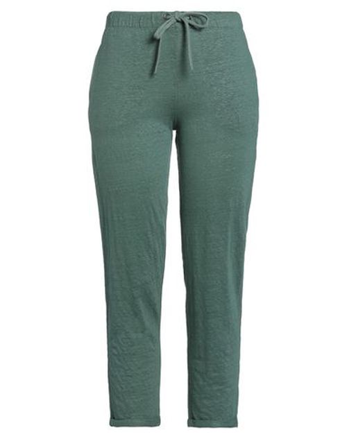 Woman Pants Dark green Size 1 Linen, Elastane