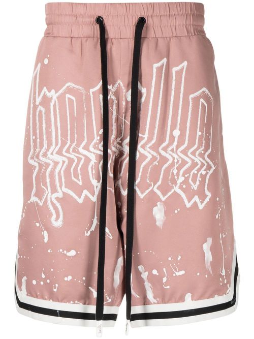 Paint splatter basketball shorts - Pink