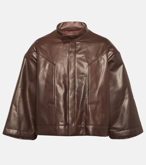 Cropped leather jacket