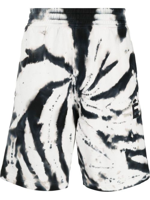 Tie-dye organic cotton shorts - Neutrals
