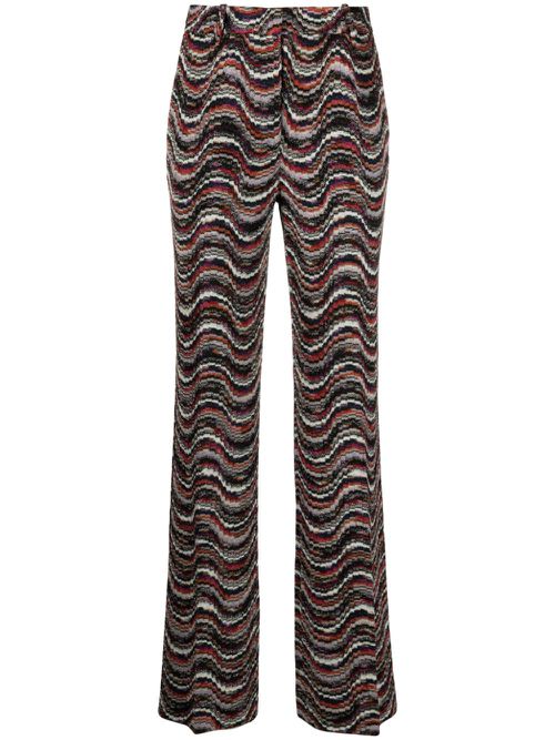 Jacquard straight-leg trousers - Black