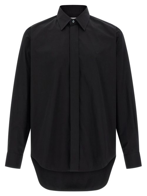 Logo-Embroidered Cotton Poplin Shirt — Black