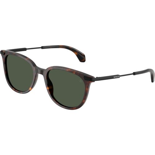 Moncler Unisex Moncler ME6013 KORRA 30029A Gafas de sol Acetato Tortuga Verde Redonda Polarizado