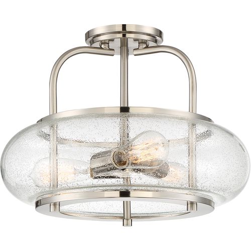 Trilogy 3-Light Semi-Flush Mount in Brushed Nicke