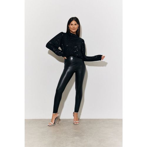 Black Perfect Sculpting High Waisted Leather Look Leggings
