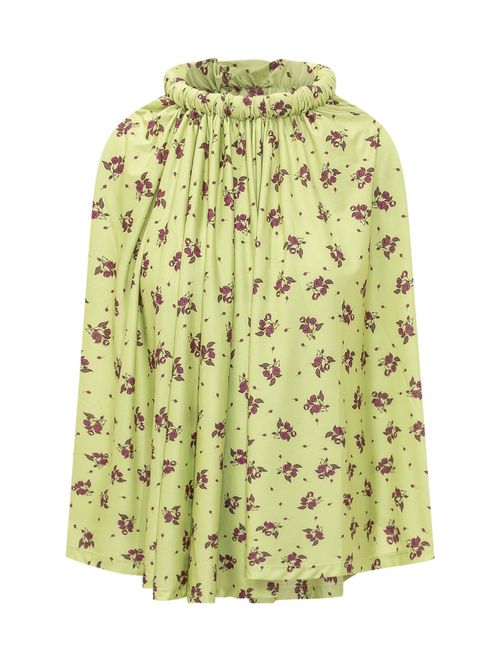 Green Floral Halter Neck Top