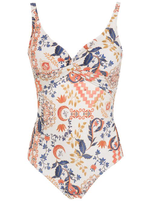 Adriana graphic-print swimsuit - Neutrals