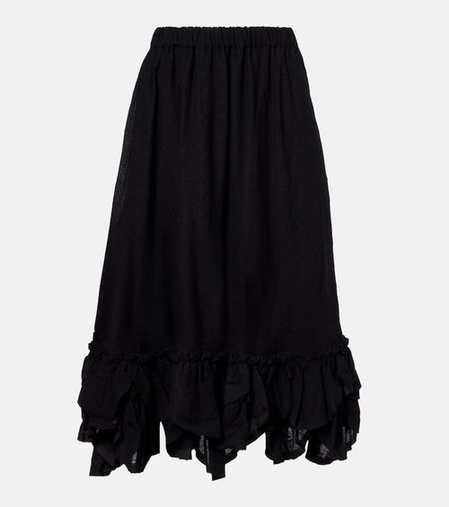 Wool-blend midi skirt