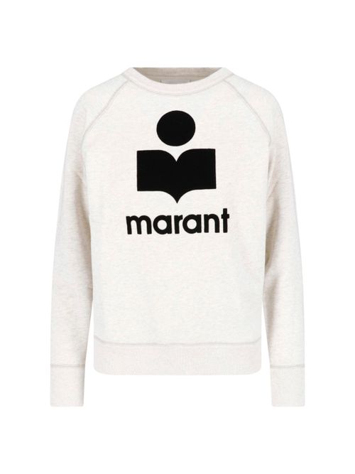 Cotton-Trim Flocked Sweatshirt Sweater