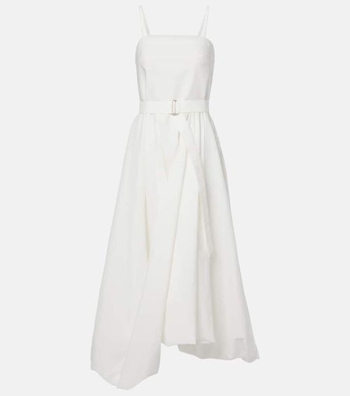 Cotton-blend midi dress