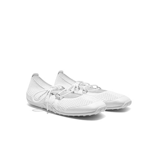 VIVAIA Cecily Women's Square Toe Mesh Mary Jane Flats, Breathable Lightweight Flat Shoes with Removable Charms, Flexible Anti-Slip Bubble Rubber Sole for Daily & Travel, Almond