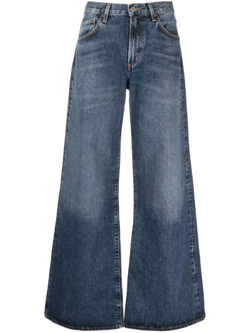 Clara organic-cotton flared jeans - Blue