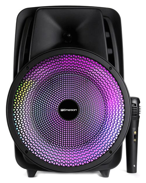 Emerson Portable 8in Bluetooth Party Speaker with Disco Light & Stand