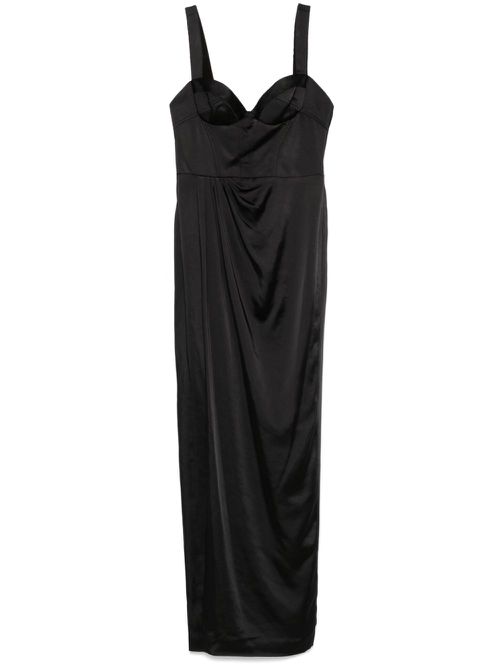 Satin bustier gown - Black